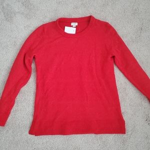NWT J. Crew Red Crewneck Pullover Sweater